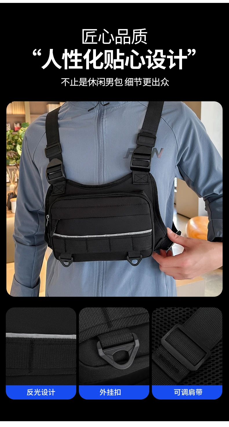 Men Waist Packs Vest Bag Casual Backpack High Quality Nylon Fabric Men Shoulder Bag Travel Pack Tactical Style Man Backpacks Bag