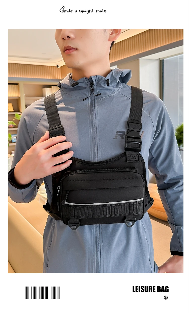 Men Waist Packs Vest Bag Casual Backpack High Quality Nylon Fabric Men Shoulder Bag Travel Pack Tactical Style Man Backpacks Bag