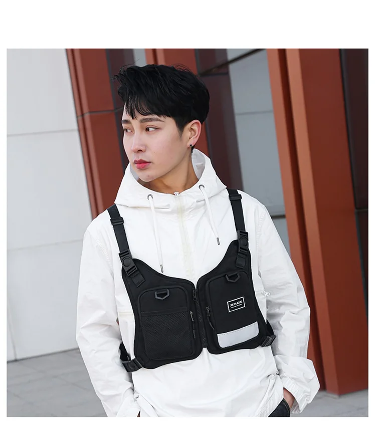 Fashion Trends Men's Tactical Chest Pack Vest Bag High Quality Men's Backpack Shoulder Bag Stylish Elegant Invisible Men Bag Sac