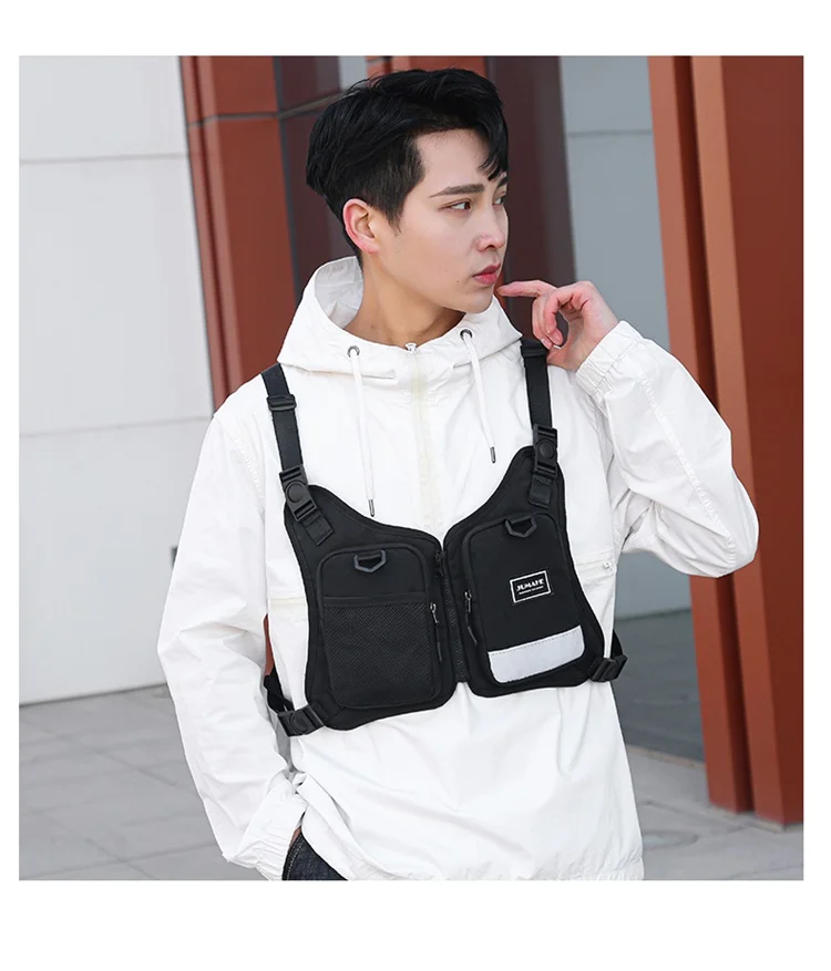 Fashion Trends Men's Tactical Chest Pack Vest Bag High Quality Men's Backpack Shoulder Bag Stylish Elegant Invisible Men Bag Sac