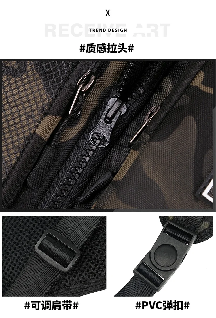 Fashion Trends Men's Tactical Chest Pack Vest Bag High Quality Men's Backpack Shoulder Bag Stylish Elegant Invisible Men Bag Sac