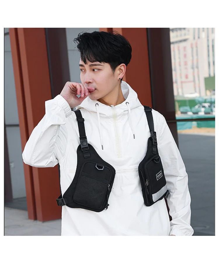 Fashion Trends Men's Tactical Chest Pack Vest Bag High Quality Men's Backpack Shoulder Bag Stylish Elegant Invisible Men Bag Sac