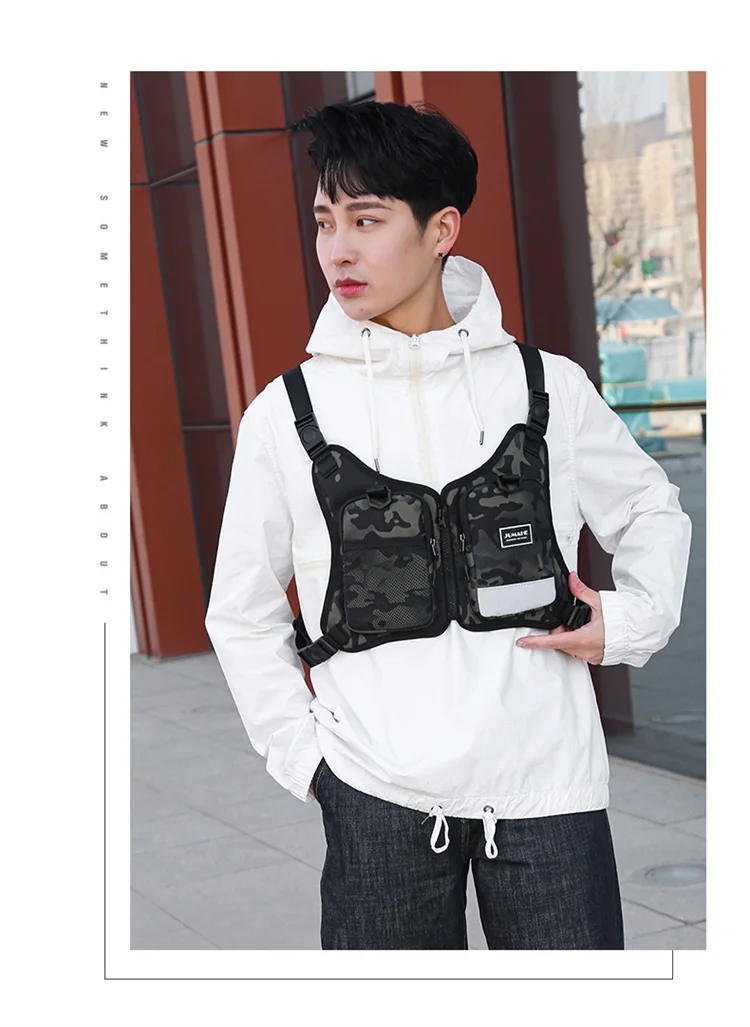 Fashion Trends Men's Tactical Chest Pack Vest Bag High Quality Men's Backpack Shoulder Bag Stylish Elegant Invisible Men Bag Sac