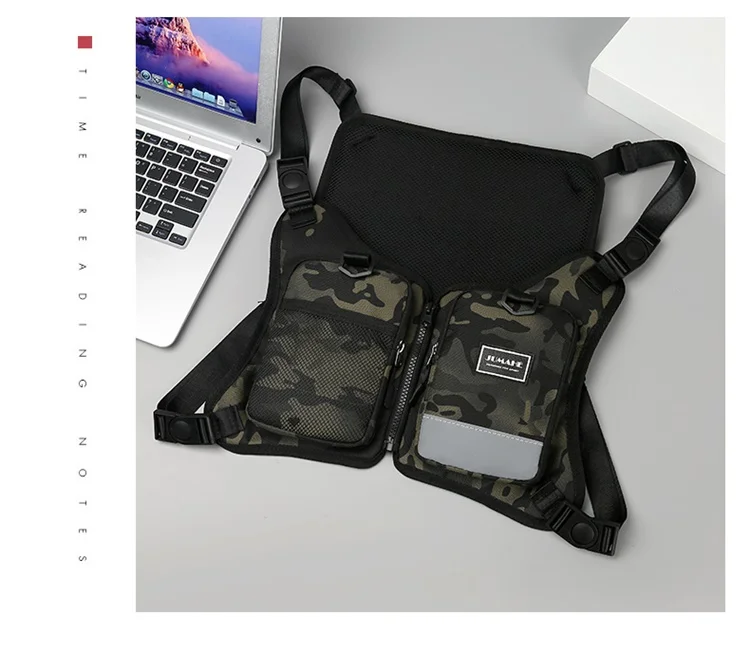 Fashion Trends Men's Tactical Chest Pack Vest Bag High Quality Men's Backpack Shoulder Bag Stylish Elegant Invisible Men Bag Sac