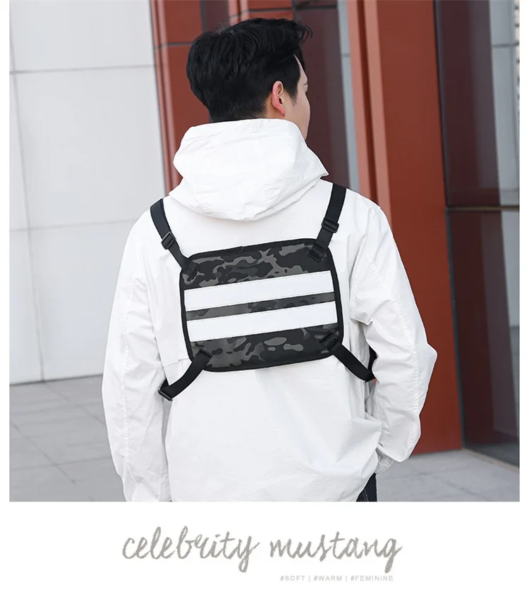 Fashion Trends Men's Tactical Chest Pack Vest Bag High Quality Men's Backpack Shoulder Bag Stylish Elegant Invisible Men Bag Sac