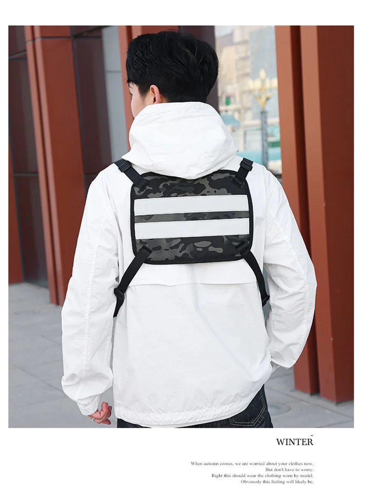 Fashion Trends Men's Tactical Chest Pack Vest Bag High Quality Men's Backpack Shoulder Bag Stylish Elegant Invisible Men Bag Sac