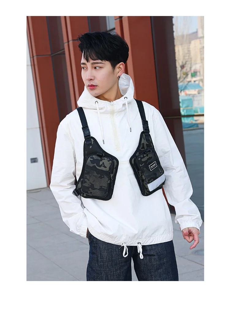 Fashion Trends Men's Tactical Chest Pack Vest Bag High Quality Men's Backpack Shoulder Bag Stylish Elegant Invisible Men Bag Sac