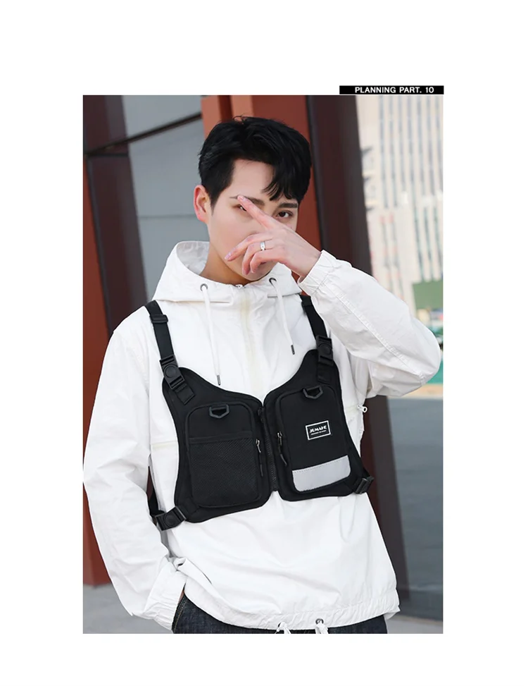 Fashion Trends Men's Tactical Chest Pack Vest Bag High Quality Men's Backpack Shoulder Bag Stylish Elegant Invisible Men Bag Sac