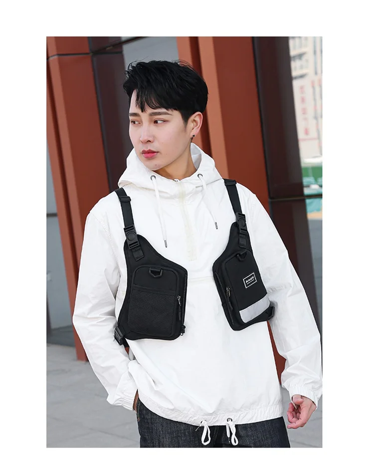 Fashion Trends Men's Tactical Chest Pack Vest Bag High Quality Men's Backpack Shoulder Bag Stylish Elegant Invisible Men Bag Sac