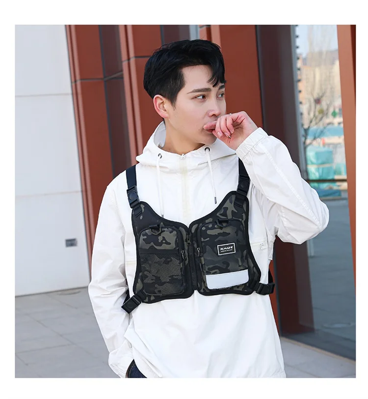 Fashion Trends Men's Tactical Chest Pack Vest Bag High Quality Men's Backpack Shoulder Bag Stylish Elegant Invisible Men Bag Sac