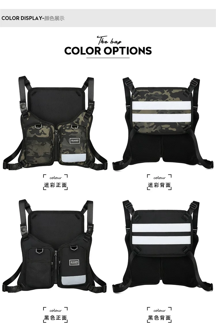 Fashion Trends Men's Tactical Chest Pack Vest Bag High Quality Men's Backpack Shoulder Bag Stylish Elegant Invisible Men Bag Sac