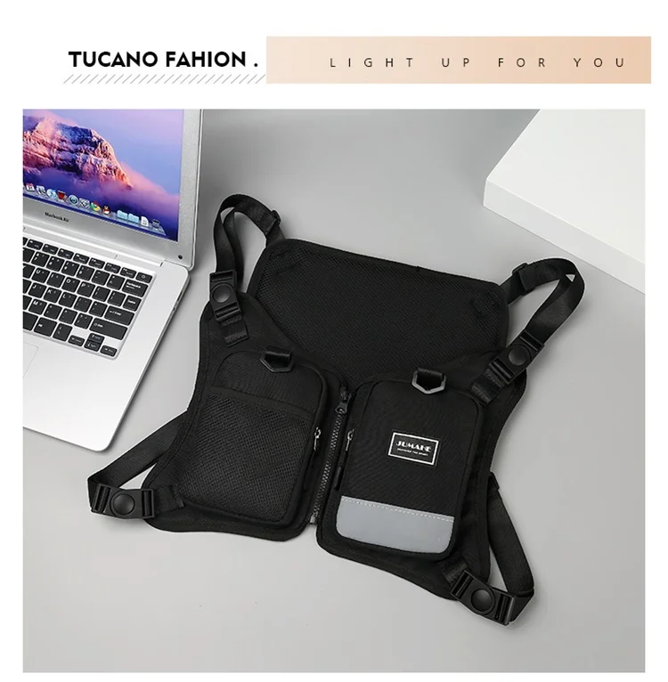 Fashion Trends Men's Tactical Chest Pack Vest Bag High Quality Men's Backpack Shoulder Bag Stylish Elegant Invisible Men Bag Sac