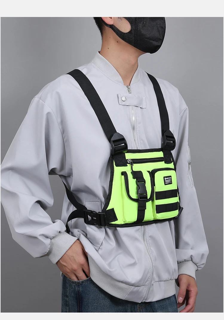 Men's Tactical Waist Pack Vest Bag Light Nylon Fabric Men's Backpack Shoulder Bag Fashion Casual Design Men Bag Chest Pack Bolsa