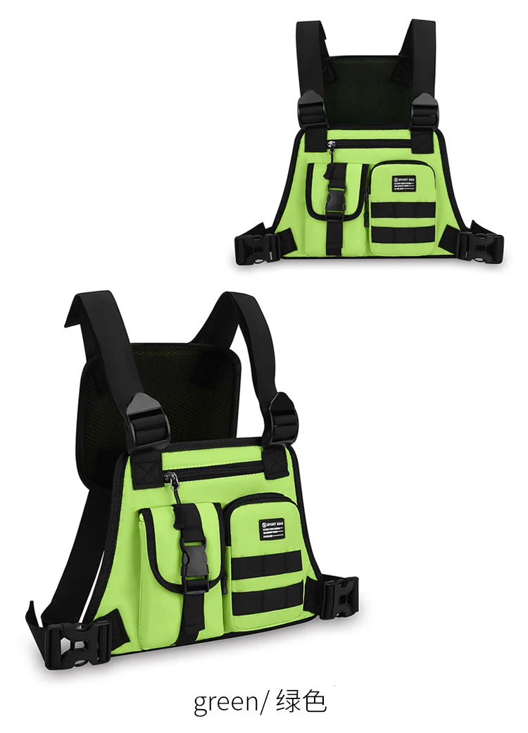 Men's Tactical Waist Pack Vest Bag Light Nylon Fabric Men's Backpack Shoulder Bag Fashion Casual Design Men Bag Chest Pack Bolsa