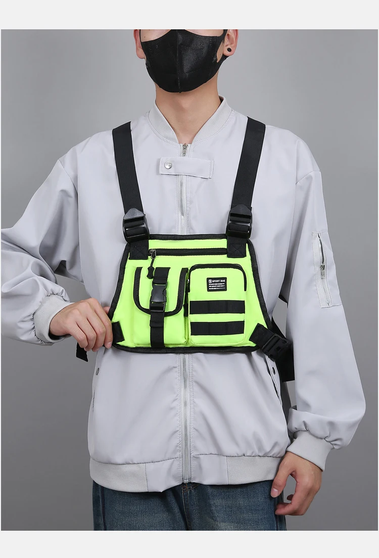 Men's Tactical Waist Pack Vest Bag Light Nylon Fabric Men's Backpack Shoulder Bag Fashion Casual Design Men Bag Chest Pack Bolsa