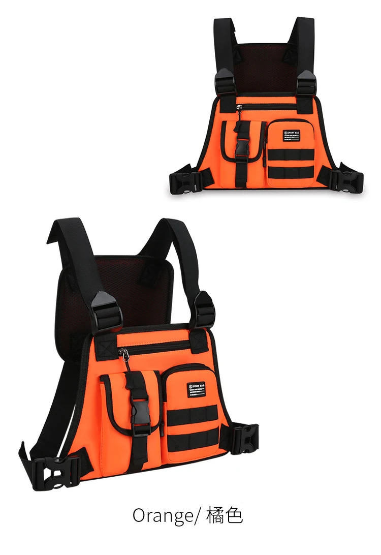 Men's Tactical Waist Pack Vest Bag Light Nylon Fabric Men's Backpack Shoulder Bag Fashion Casual Design Men Bag Chest Pack Bolsa