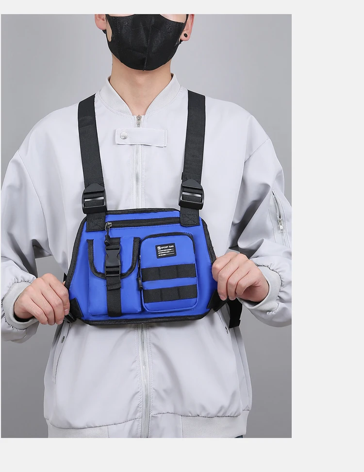 Men's Tactical Waist Pack Vest Bag Light Nylon Fabric Men's Backpack Shoulder Bag Fashion Casual Design Men Bag Chest Pack Bolsa