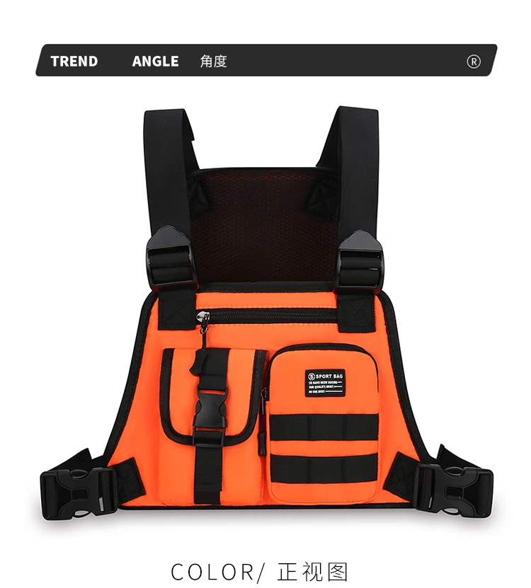 Men's Tactical Waist Pack Vest Bag Light Nylon Fabric Men's Backpack Shoulder Bag Fashion Casual Design Men Bag Chest Pack Bolsa