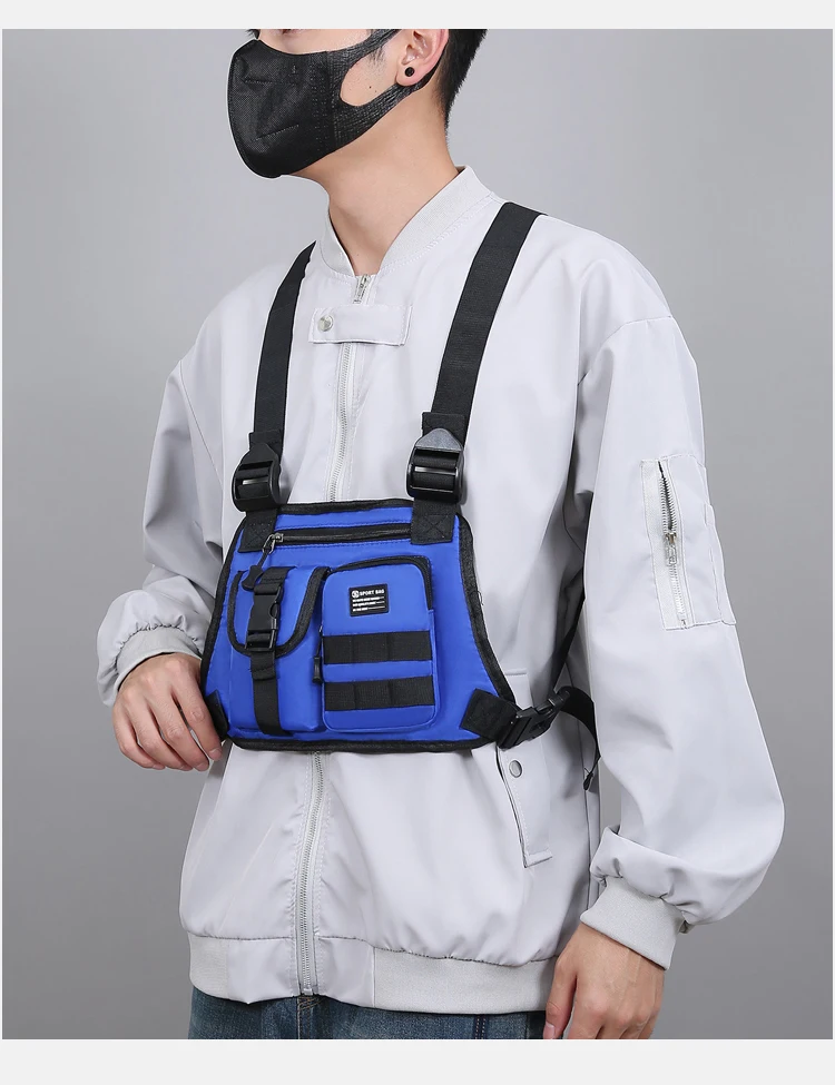 Men's Tactical Waist Pack Vest Bag Light Nylon Fabric Men's Backpack Shoulder Bag Fashion Casual Design Men Bag Chest Pack Bolsa