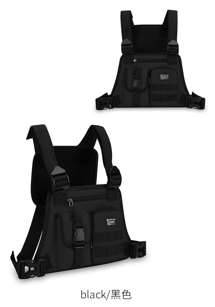 Men's Tactical Waist Pack Vest Bag Light Nylon Fabric Men's Backpack Shoulder Bag Fashion Casual Design Men Bag Chest Pack Bolsa