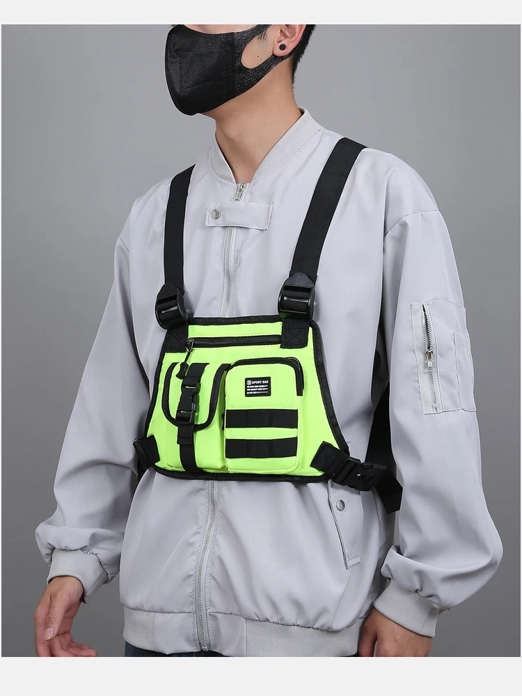 Men's Tactical Waist Pack Vest Bag Light Nylon Fabric Men's Backpack Shoulder Bag Fashion Casual Design Men Bag Chest Pack Bolsa