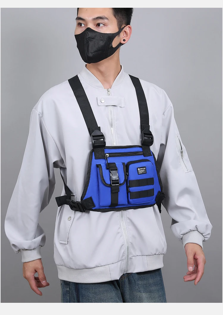 Men's Tactical Waist Pack Vest Bag Light Nylon Fabric Men's Backpack Shoulder Bag Fashion Casual Design Men Bag Chest Pack Bolsa