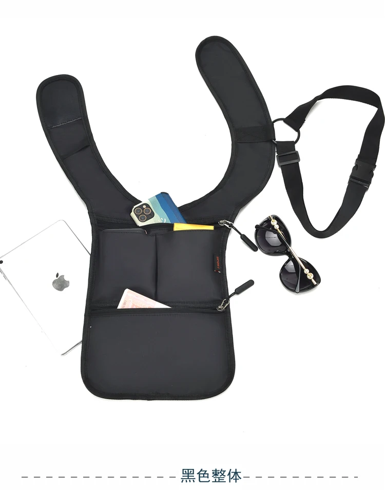 Fashion Casual Men's Tactical Waist Packs Underarm Bag Lightweight Nylon Close-fitting Hidden Vest Bag Functional Men Phone Bag