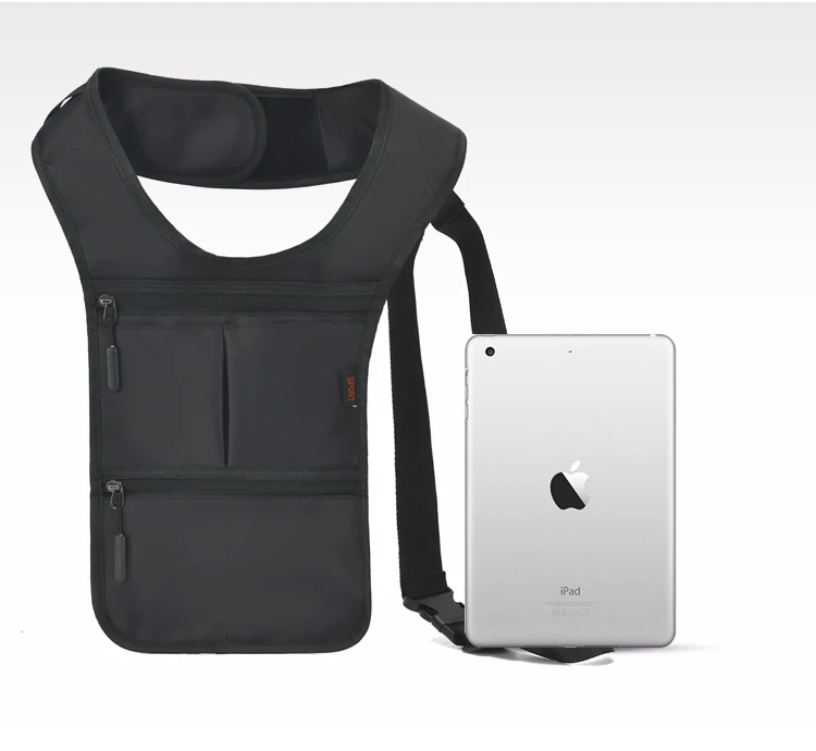 Fashion Casual Men's Tactical Waist Packs Underarm Bag Lightweight Nylon Close-fitting Hidden Vest Bag Functional Men Phone Bag