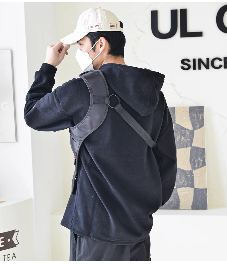 Fashion Casual Men's Tactical Waist Packs Underarm Bag Lightweight Nylon Close-fitting Hidden Vest Bag Functional Men Phone Bag