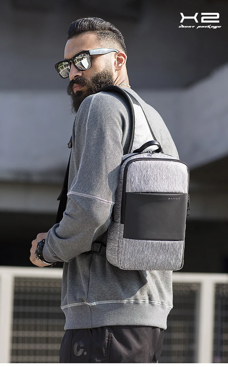 Fashion Men Travel Waterproof Leisure Business Chest Sports Packs Messenger Shoulder Sling Running Bag Men's Boys