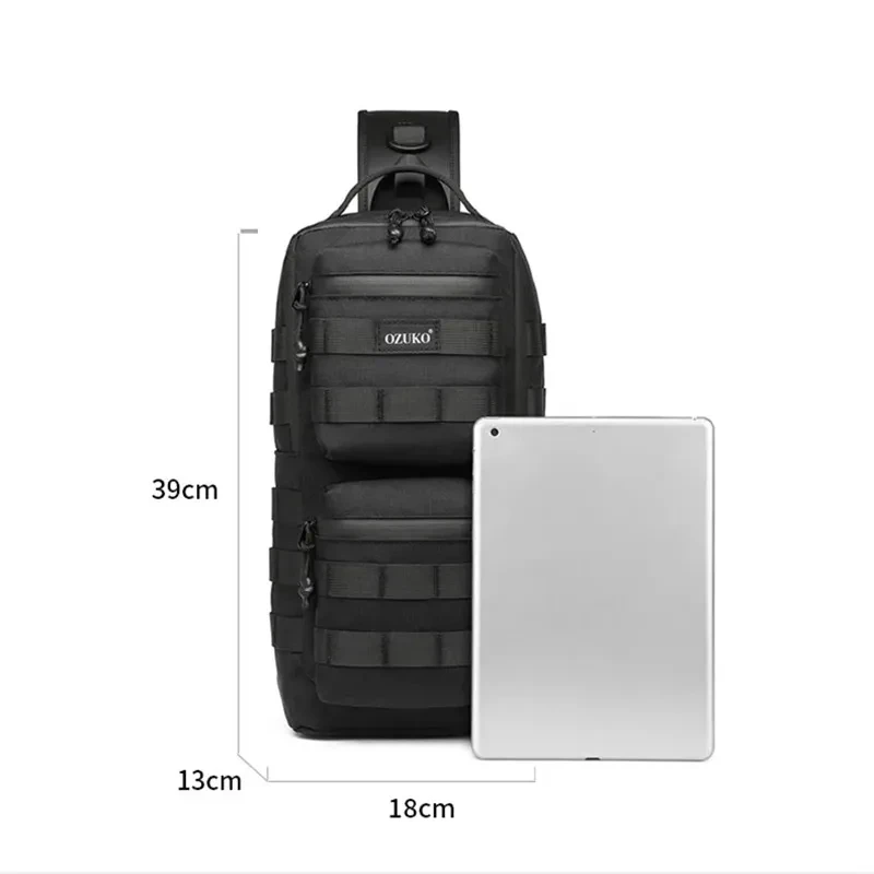 Ozuko Chest Bag Outdoor Sports Men's Oblique Straddle Shoulder Bag Waterproof Men's One Shoulder Crossbody Bag