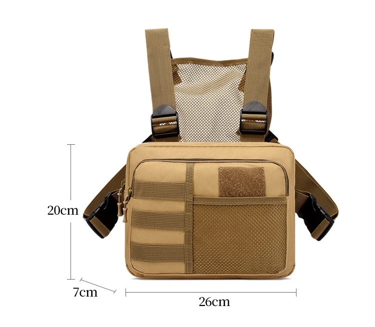 Tactics Vest Bag Streetwear Chest Bag Fashion Portable Oxford Outdoor Multi-pockets Bags Waterproof for Running Travel sling bag