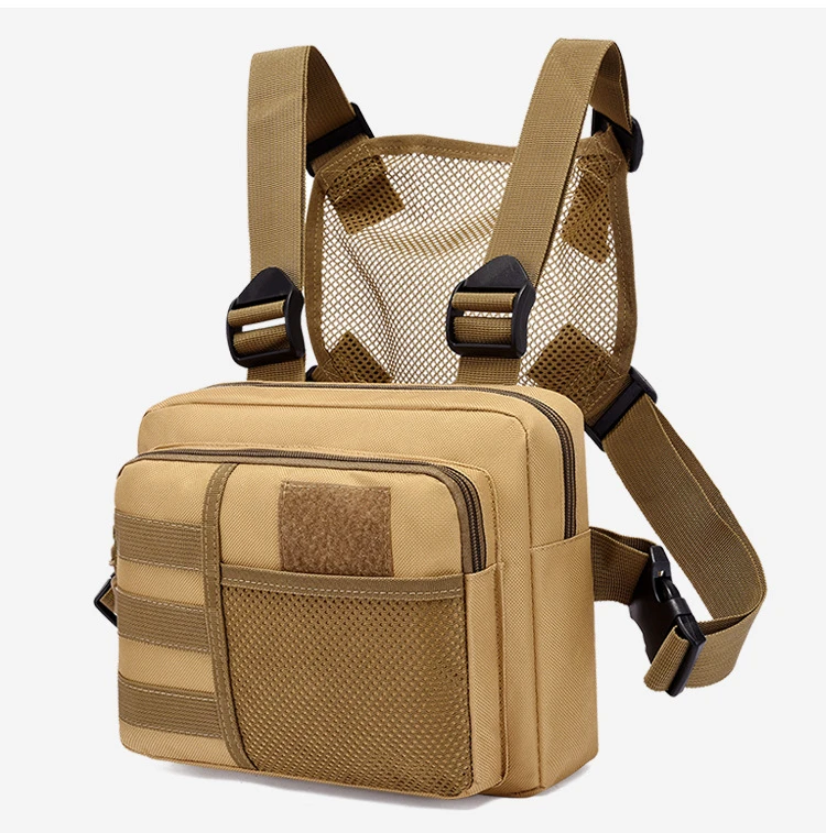 Tactics Vest Bag Streetwear Chest Bag Fashion Portable Oxford Outdoor Multi-pockets Bags Waterproof for Running Travel sling bag