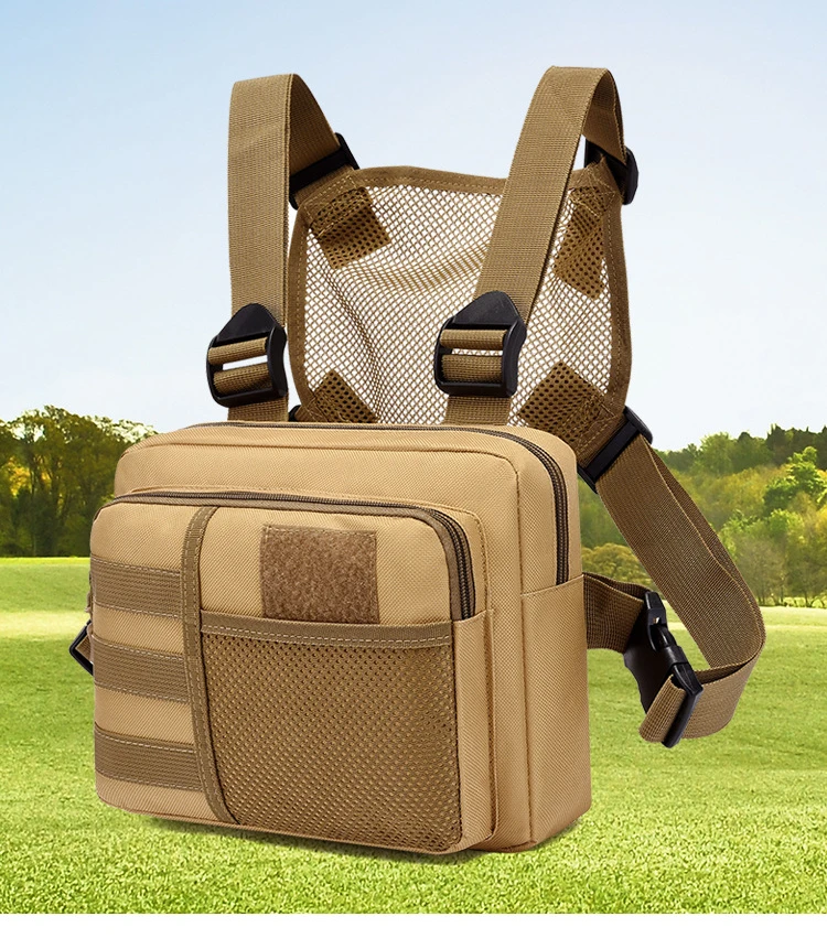 Tactics Vest Bag Streetwear Chest Bag Fashion Portable Oxford Outdoor Multi-pockets Bags Waterproof for Running Travel sling bag