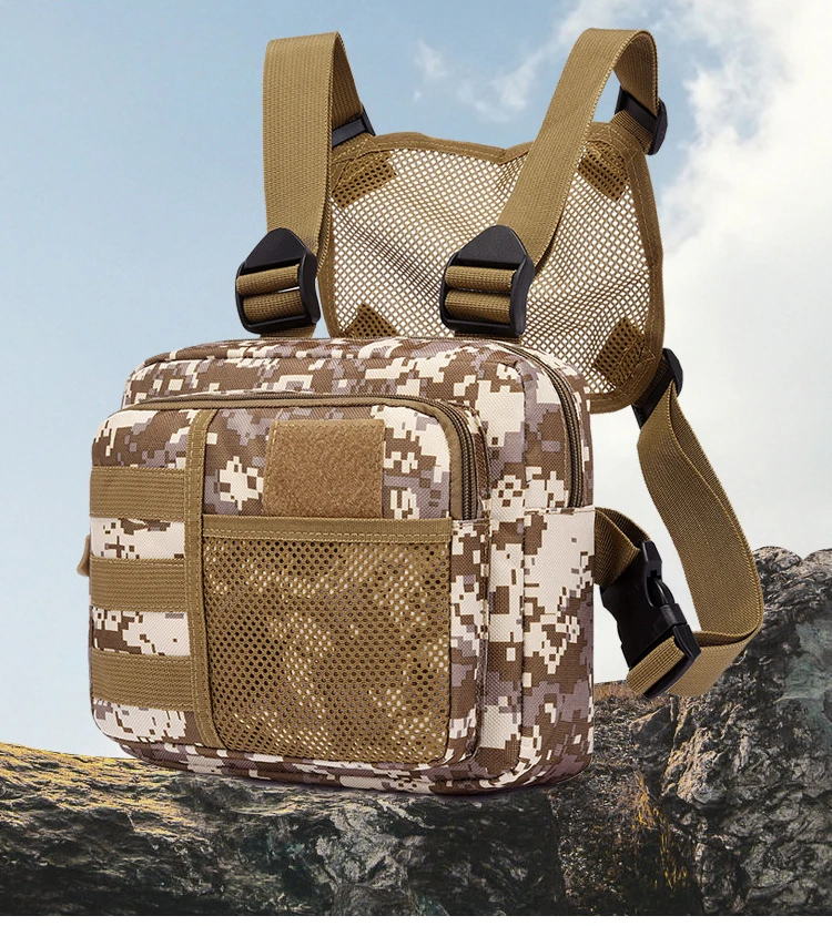 Tactics Vest Bag Streetwear Chest Bag Fashion Portable Oxford Outdoor Multi-pockets Bags Waterproof for Running Travel sling bag
