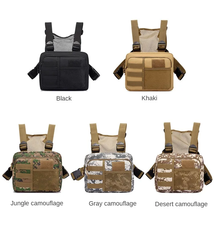 Tactics Vest Bag Streetwear Chest Bag Fashion Portable Oxford Outdoor Multi-pockets Bags Waterproof for Running Travel sling bag