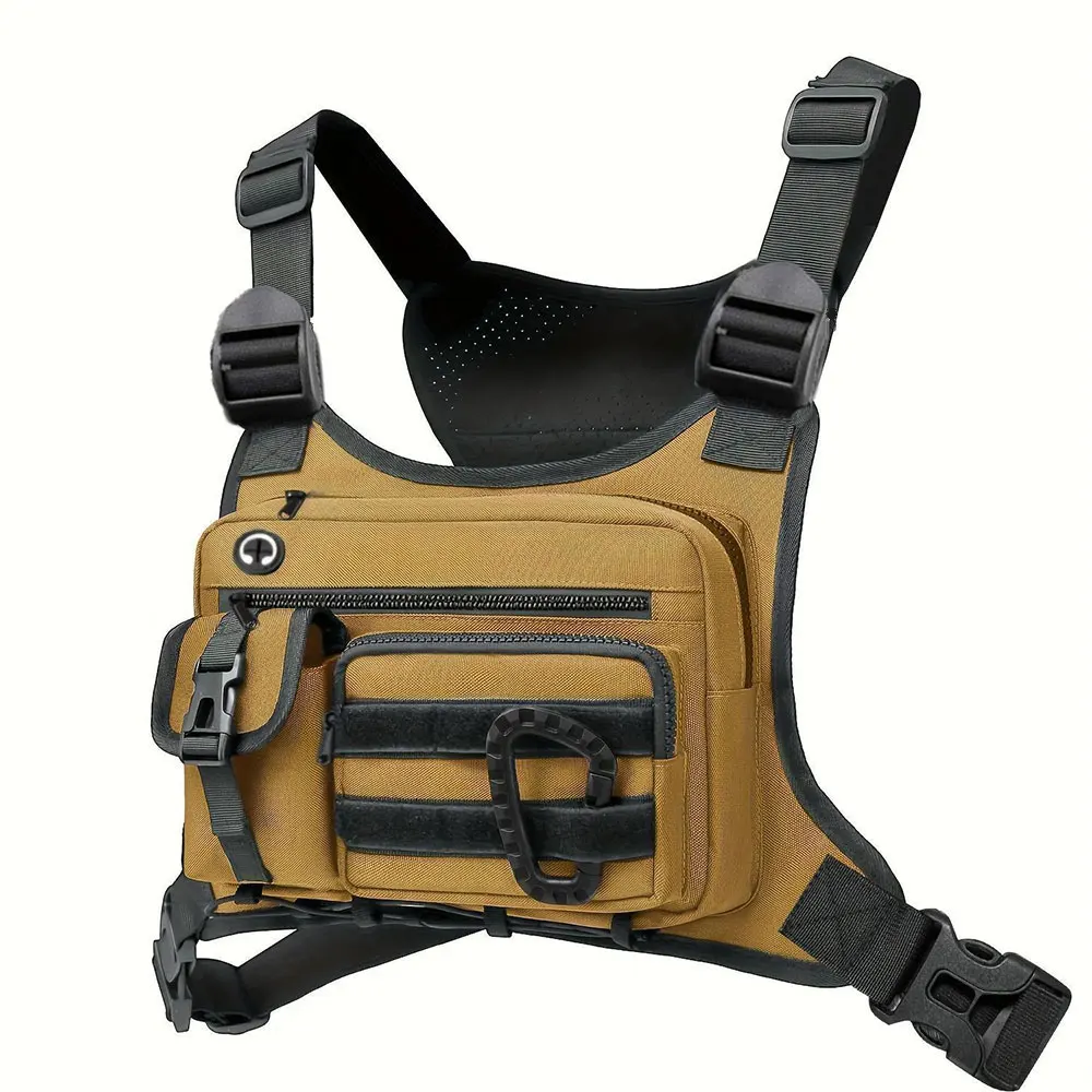Outdoor Tactical Chest Bag Men's Vest EDCAnti-Theft Chest Pack for Cycling Bags Running Front Chest Bag Sports Vest Bag