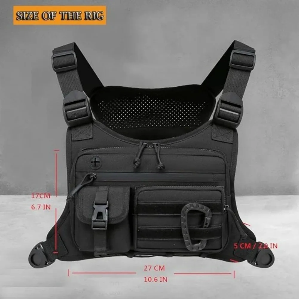 Outdoor Tactical Chest Bag Men's Vest EDCAnti-Theft Chest Pack for Cycling Bags Running Front Chest Bag Sports Vest Bag