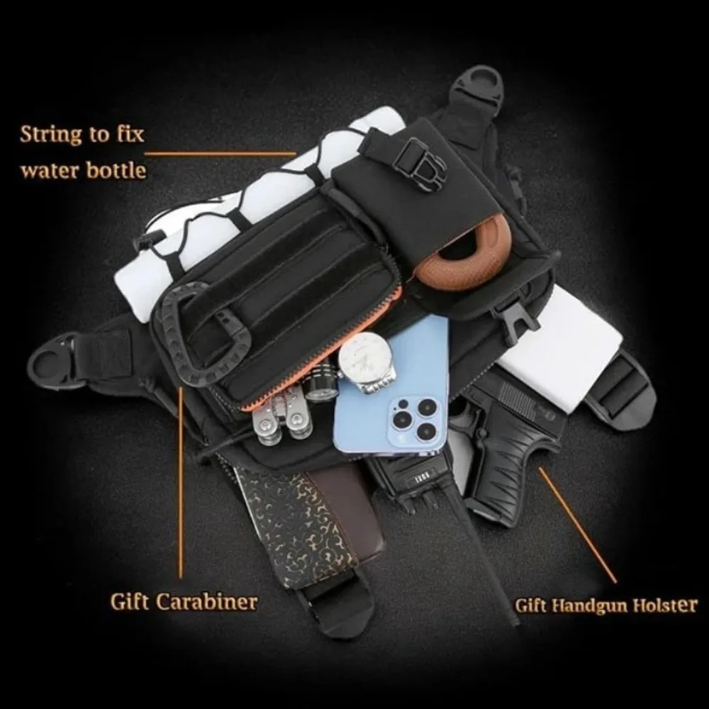 Outdoor Tactical Chest Bag Men's Vest EDCAnti-Theft Chest Pack for Cycling Bags Running Front Chest Bag Sports Vest Bag