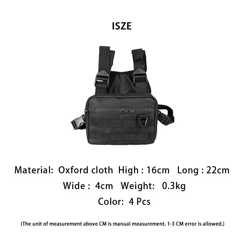 Hip-hop Streetwear Chest Rig Bag Unisex Chest Bag Sport Storage Vest Backpacks Multi-functional Waist Bag With Triangular Buckle