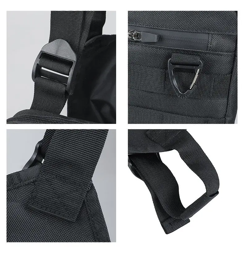 Hip-hop Streetwear Chest Rig Bag Unisex Chest Bag Sport Storage Vest Backpacks Multi-functional Waist Bag With Triangular Buckle