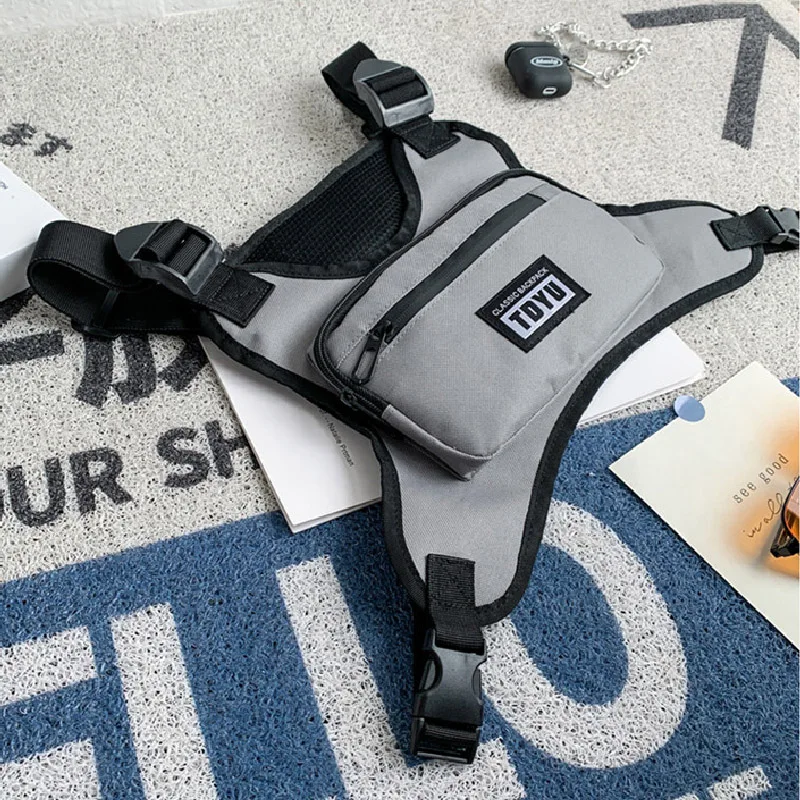Fashion Men's Oxford Chest Packs 2026 New High Quality Nylon Unisex Chest Rig Bags Hip Hop Multi-pocket Tactical Vest Backpack