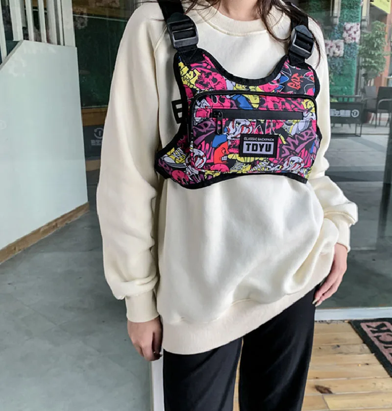Fashion Men's Oxford Chest Packs 2026 New High Quality Nylon Unisex Chest Rig Bags Hip Hop Multi-pocket Tactical Vest Backpack