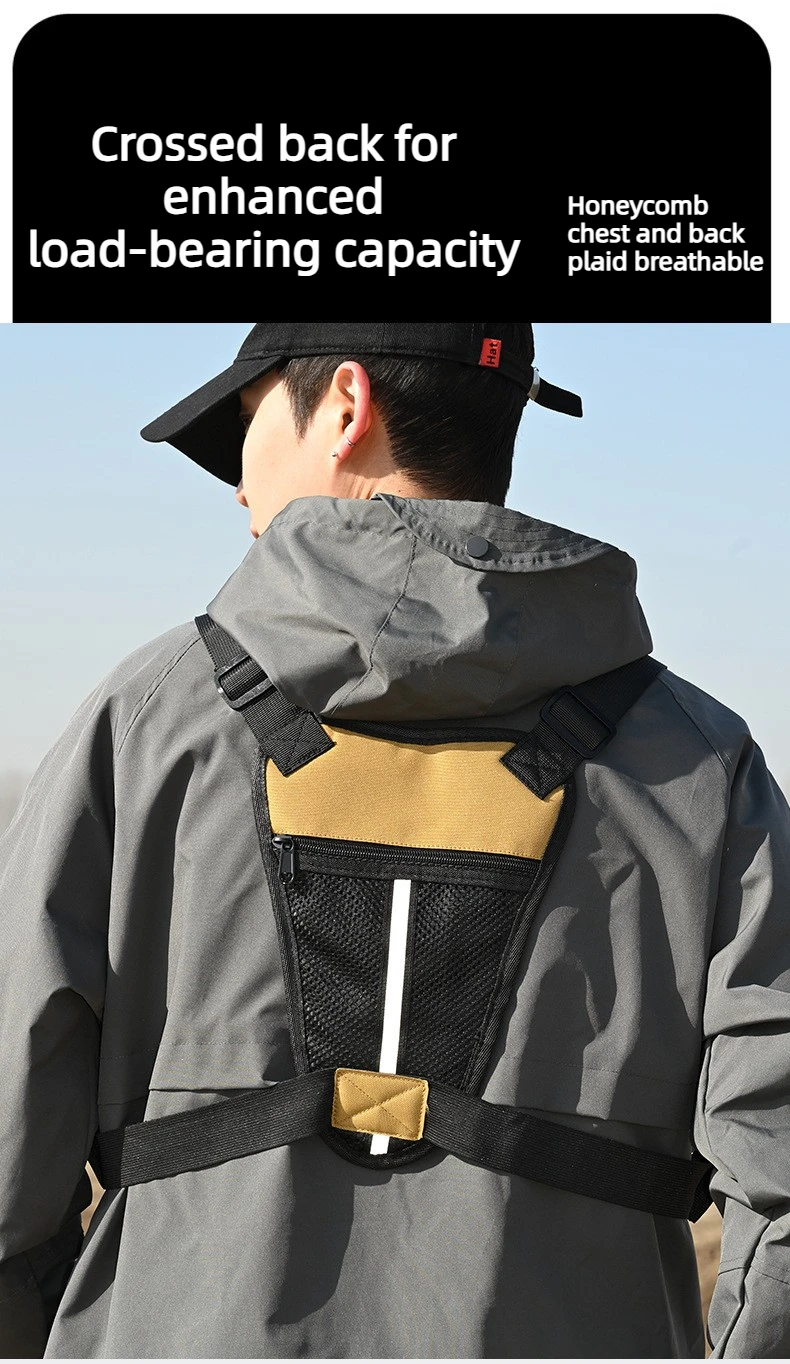 Outdoor Chest Bag for Travel Cycling Running Sports Chest Pack Multi-Pocket Tactical Chest Bag for Outdoor Activities