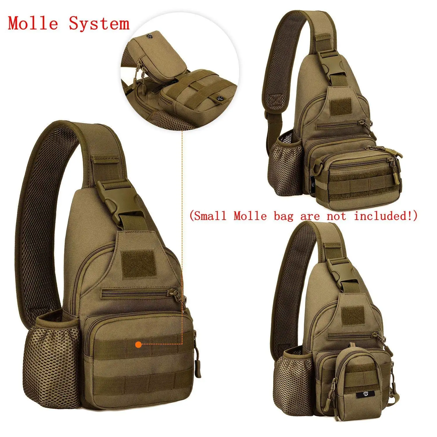 Water bottle chest bag outdoor sports cycling hiking chest bag multi-function outdoor leisure bag messenger bag