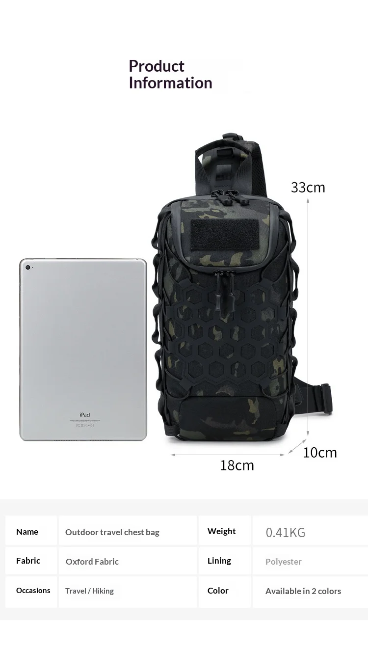 Homefish New Outdoor Tactical Chest Bag Sling Shoulder Backpack EDC Crossbody Bag For Daily Commuting Outdoor Sports