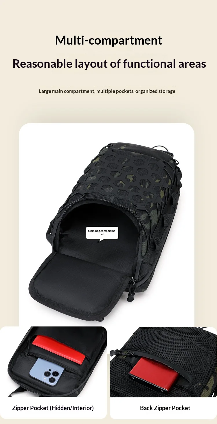 Homefish New Outdoor Tactical Chest Bag Sling Shoulder Backpack EDC Crossbody Bag For Daily Commuting Outdoor Sports