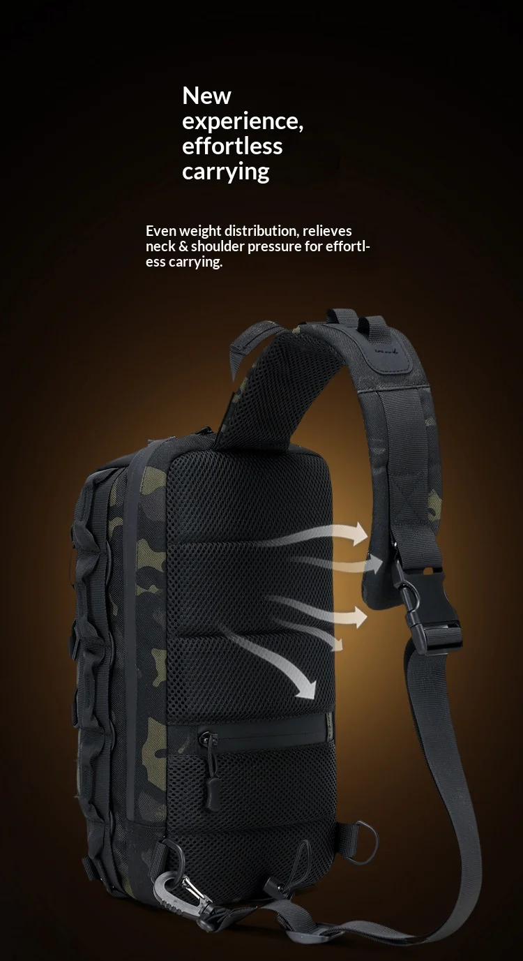 Homefish New Outdoor Tactical Chest Bag Sling Shoulder Backpack EDC Crossbody Bag For Daily Commuting Outdoor Sports