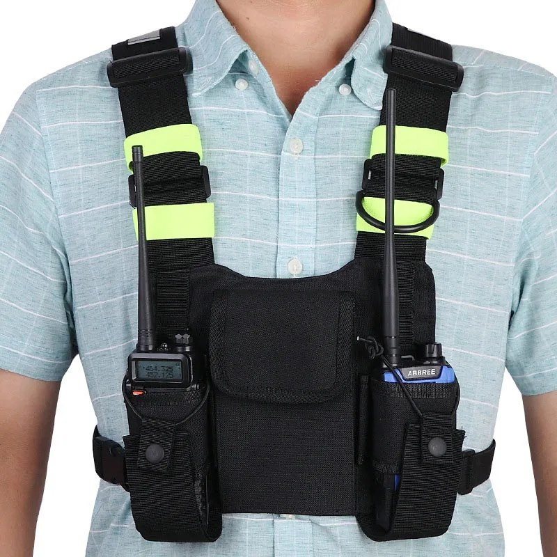Walkie Talkie Chest Harness Shoulder Radio Holster Pack Adjustable Pouch Holster For Baofeng UV-5R UV-21 PRO Quansheng UV-K5 K6