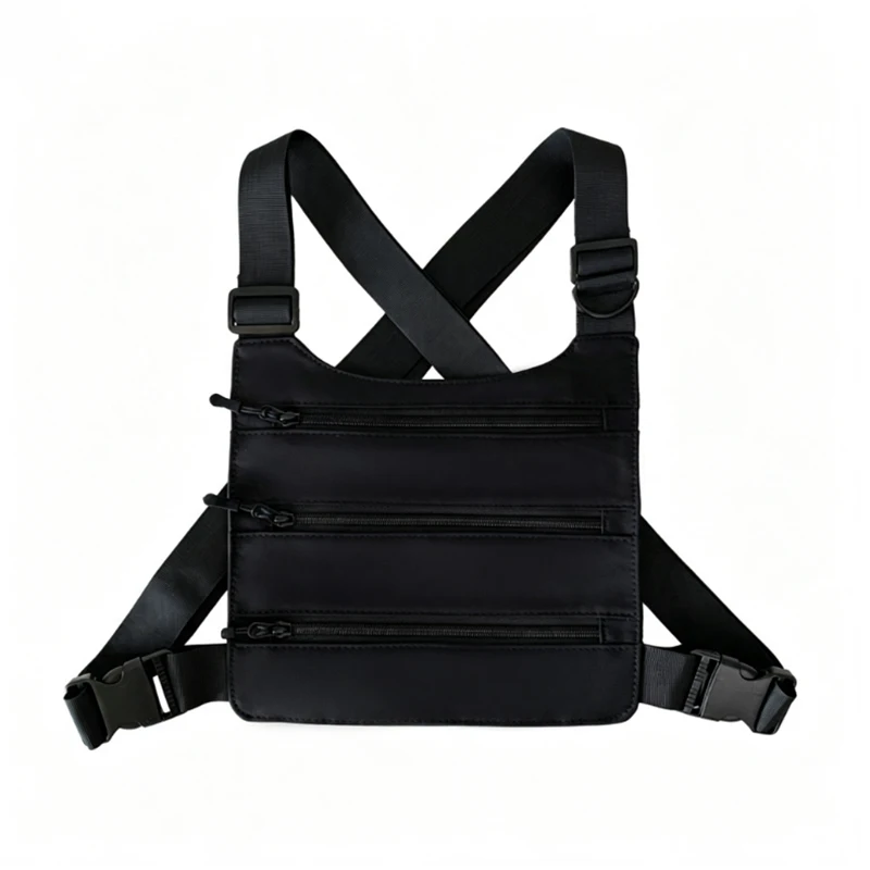 Lightweight Running Vest Backpacks Outdoor Cycling Bag Men Hiking Marathon Chest Rig Bag Storage Pocket Unisex Sports Chest Bags